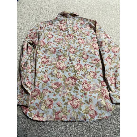 VTG Lizwear Womens Petite Small Floral Button Up Shirt Long Sleeve Top Liz Wear - Picture 5 of 7